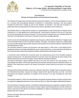 Press Release – The Ministry of Foreign Affairs and International